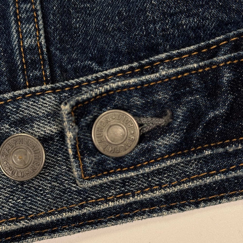 Polo Ralph Lauren Denim Core Jacket Mens Small Blue Button Front Trucker - Picture 7 of 16